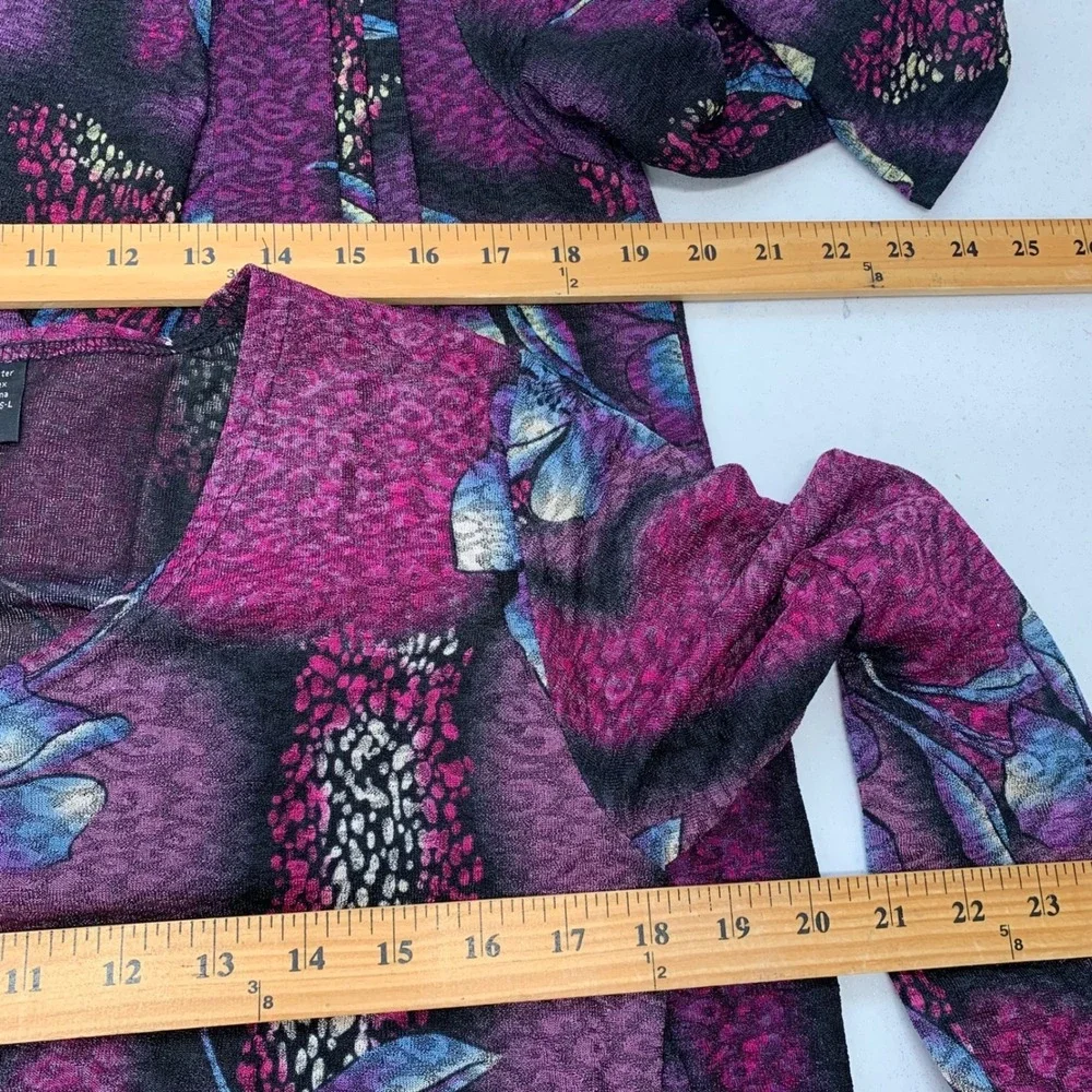 Magic Scarf Artsy Dark Purple  Floral Cardigan Set One Size Fits S-L Lagenlook